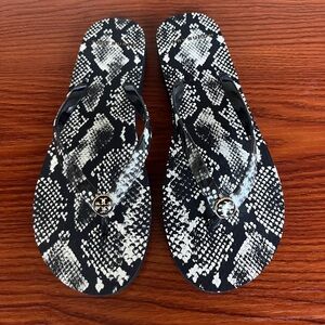 Tory Burch Snakeskin Flip Flops